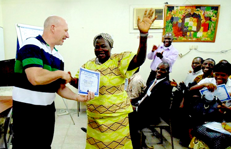 Sierra Leone 2013 participants getting certificates1 lr