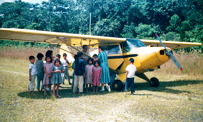 A small plane that was used to deliver groceries and mail to the Farstads in Arajuno.