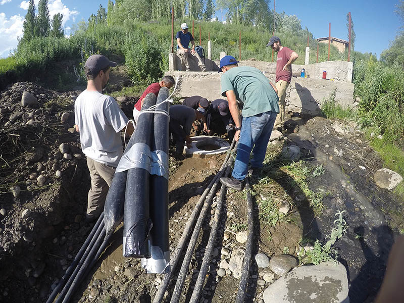 Installation of a spring capture lclean water system