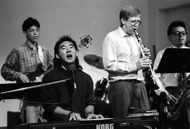 Harold plays clarinet in a worship band in Quito once led by Reach Beyond missionary Michio Ozaki (at the keyboard) whose father, Kazuo Ozaki, continues to produce Japanese-language programs for the mission.