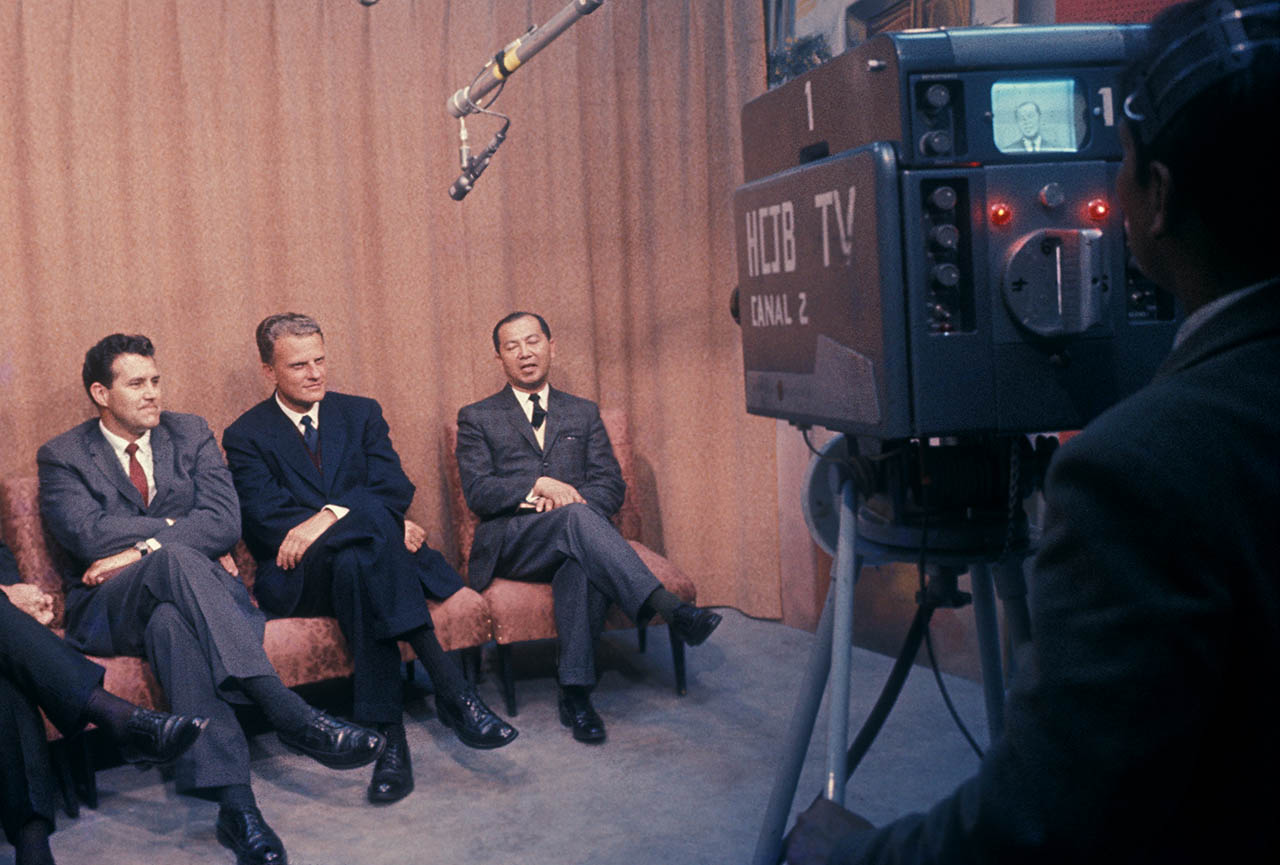 Billy Graham appeared on HCJB-TV during the 1962 evangelistic campaign.