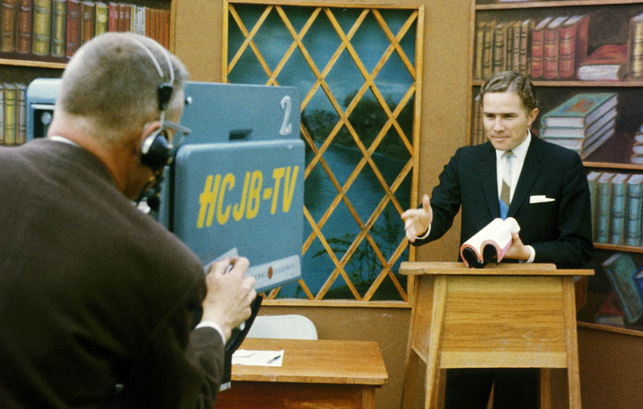 1965 - Luis Palau hosts a live call-in show called "Respond" on HCJB-TV in Quito, Ecuador.