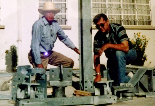 Working on a construction project.