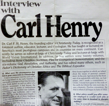 Article featuring comments by Carl Henry