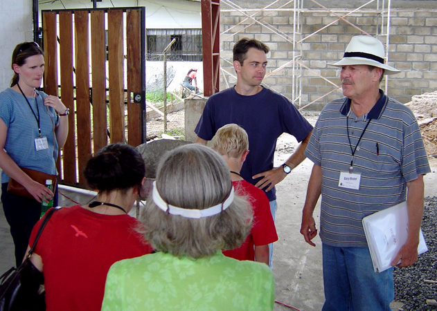 Randy Umble (left) with Reach Beyond’s Gary Meier leading a tour group in Shell.