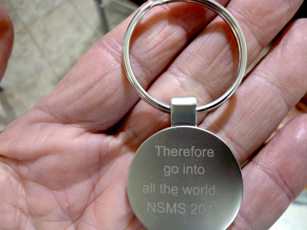 Commemorative key fob handed out to attendees at NSMS's final event.