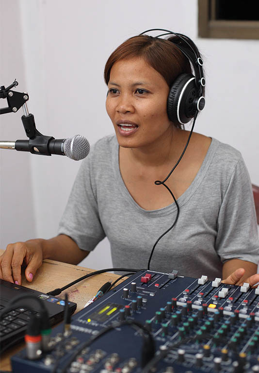 Radio Broadcaster in Studio