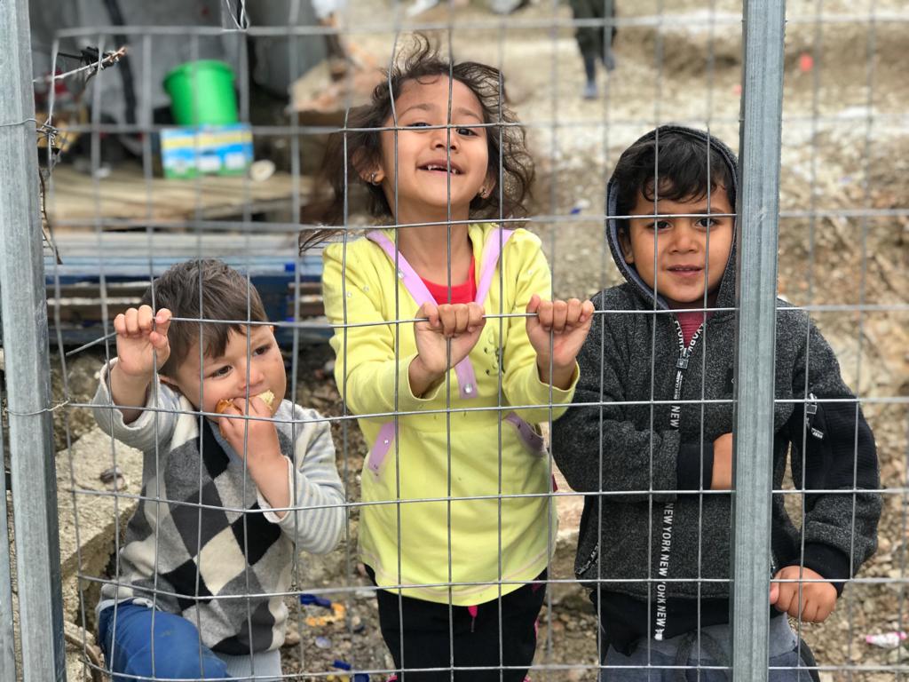 Children at the Moria Refugee Camp on Lesbos Island, Greece