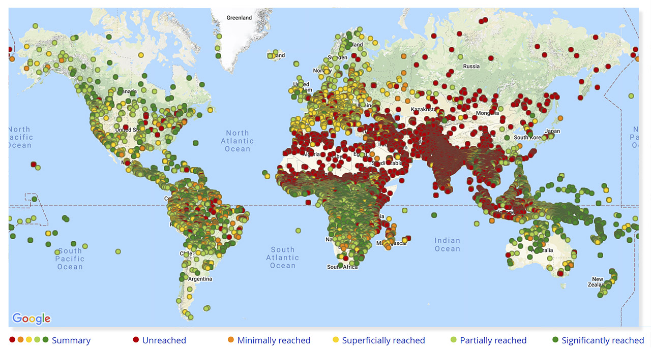 Map of Unreached People Groups