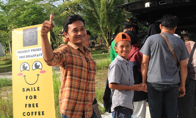 Offering free breakfast for a smile was a creative way our partners used to engage directly with people in their community.