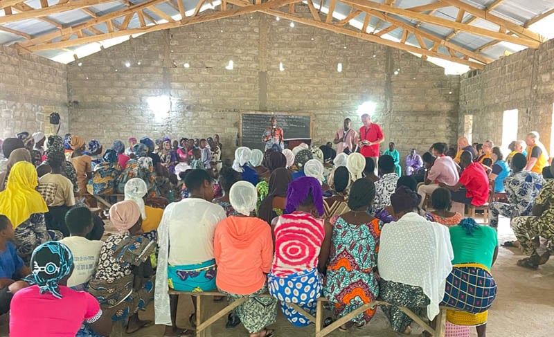 Richard speaks at a church that was planted by using clean water to introduce the Gospel to that community.