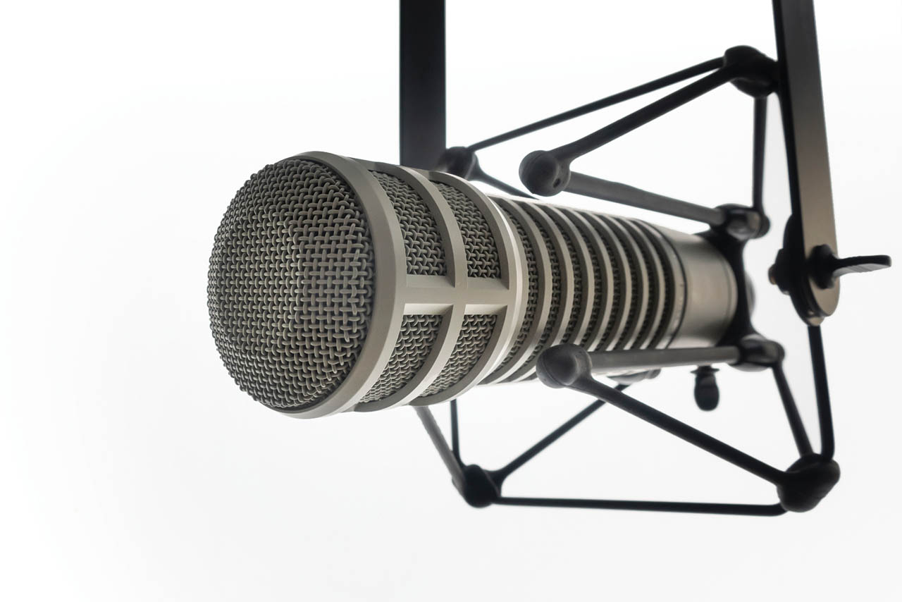 Image of microphone on white background
