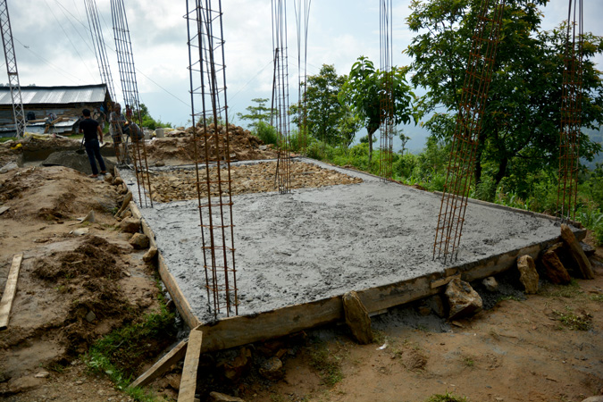 The completed floor/foundation for the new partner radio station.