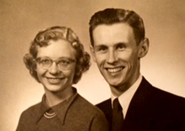 Newlyweds Marjorie and Marvin Steffins who were married for 60 years.