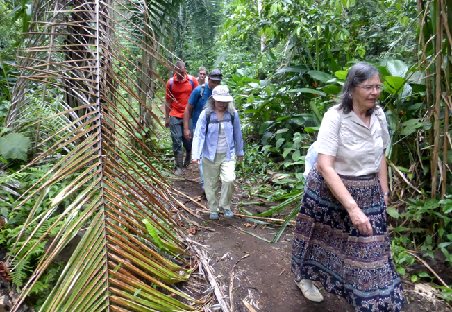 Led by community development nurse Miriam Gebb, missionaries hike through the jungle to the remote community of Santa Rosa.
