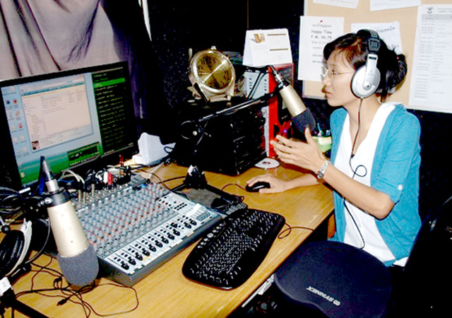 Thai broadcaster produces a radio program.